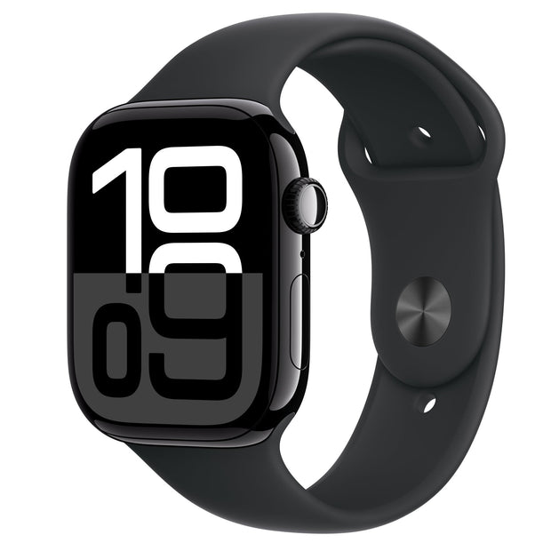 New/Sealed Apple Watch Series 10 GPS 46 mm Smartwatch with Jet Black Aluminium Case with Ink Sport Loop - One Size. Fitness Tracker, ECG App, Always - On Retina Display, Carbon Neutral - Phones From Home